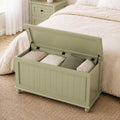 Vintage End of Bed Storage Bench, 39.4'' Wooden Chest with Flip Top, Green | Toy Storage Chest, Bedroom Trunk, 37.6