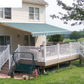12'x10' Patio Awning Retractable, Fully Assembled Manual Commercial Grade - Quality 100% 280G Ployester Window Door