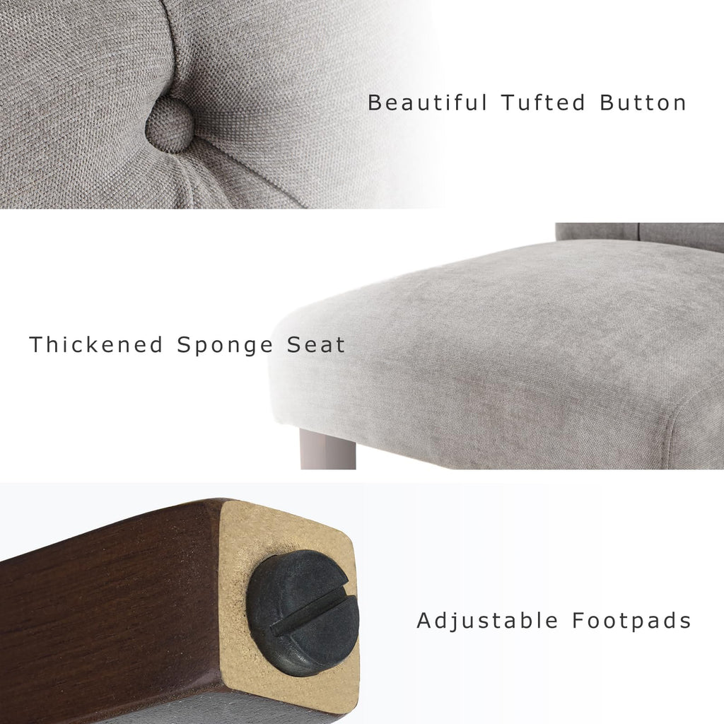 Button Tufted Dining Chairs Set of 6, Parsons Upholstered Fabric Dining Room Chair Kitchen Chairs with Wood Legs and