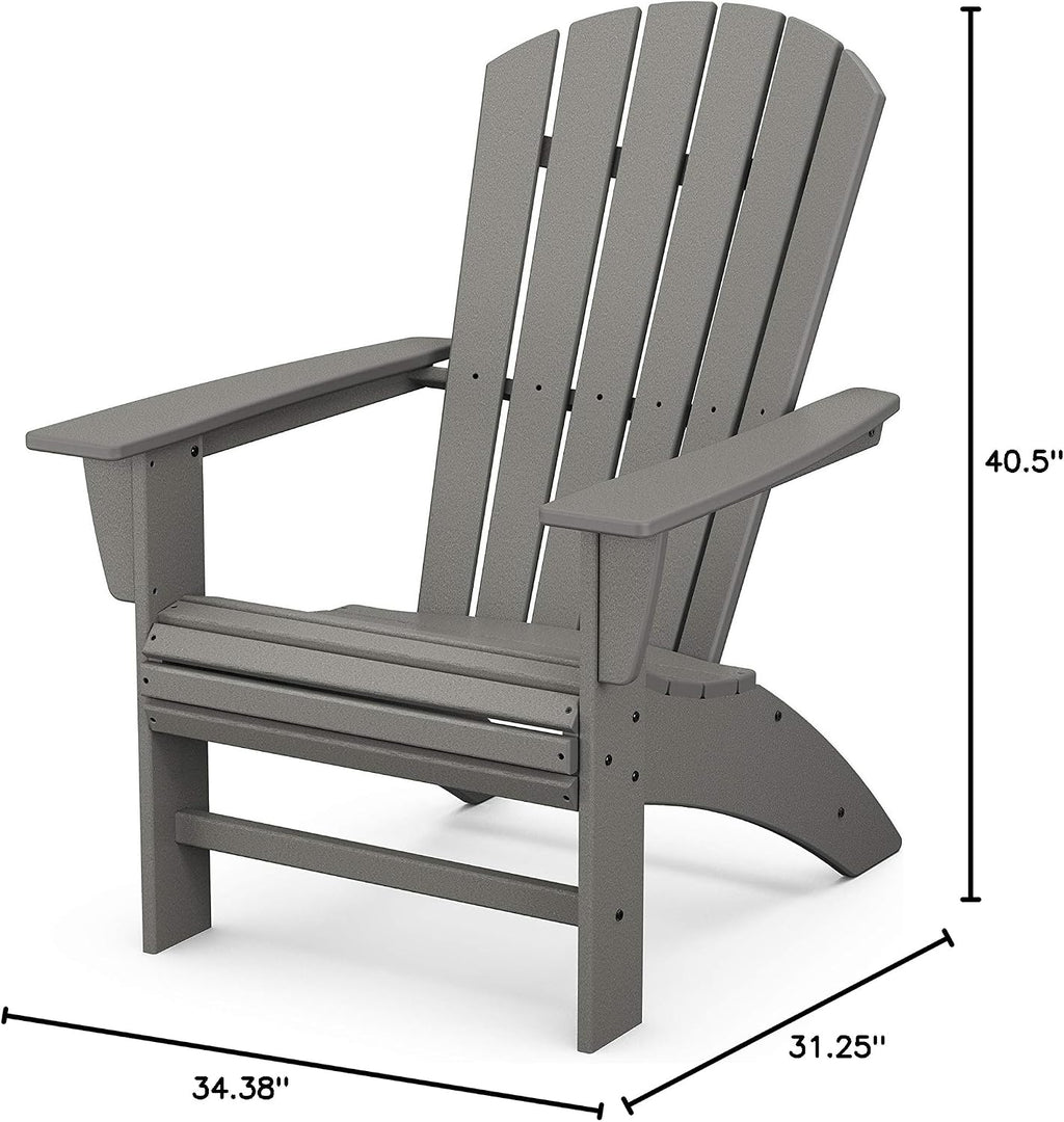 Nautical Curveback Adirondack Chair, HDPE Outdoor Patio Furniture for Deck, Pool, Garden, Made in USA