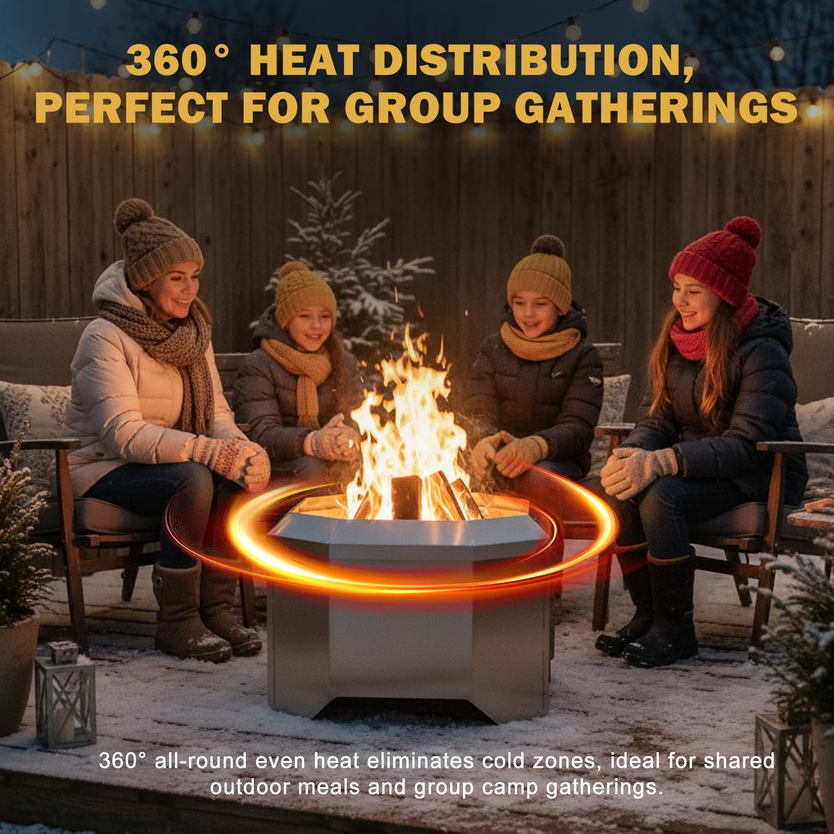 Foldable Smokeless Fire Pit, Portable Wood Burning Fire Pit for Camping & Backyard, Collapsible Stainless Steel