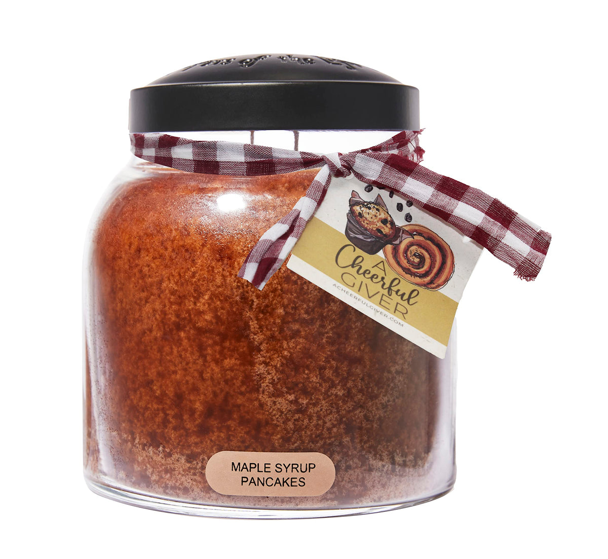 Maple Syrup Pancakes - 34oz Papa Scented Candle Jar with Lid - Keepers of the Light - 155 Hours of Burn Time, Gift