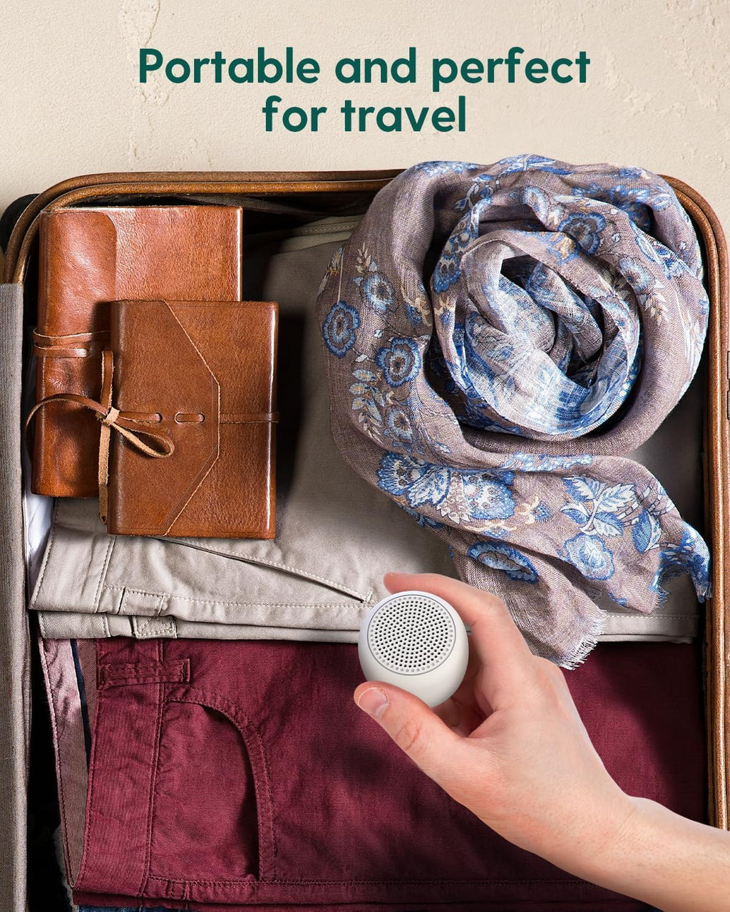 Portable White Noise Machine + Travel Case in Grey, for Adults Kids Baby