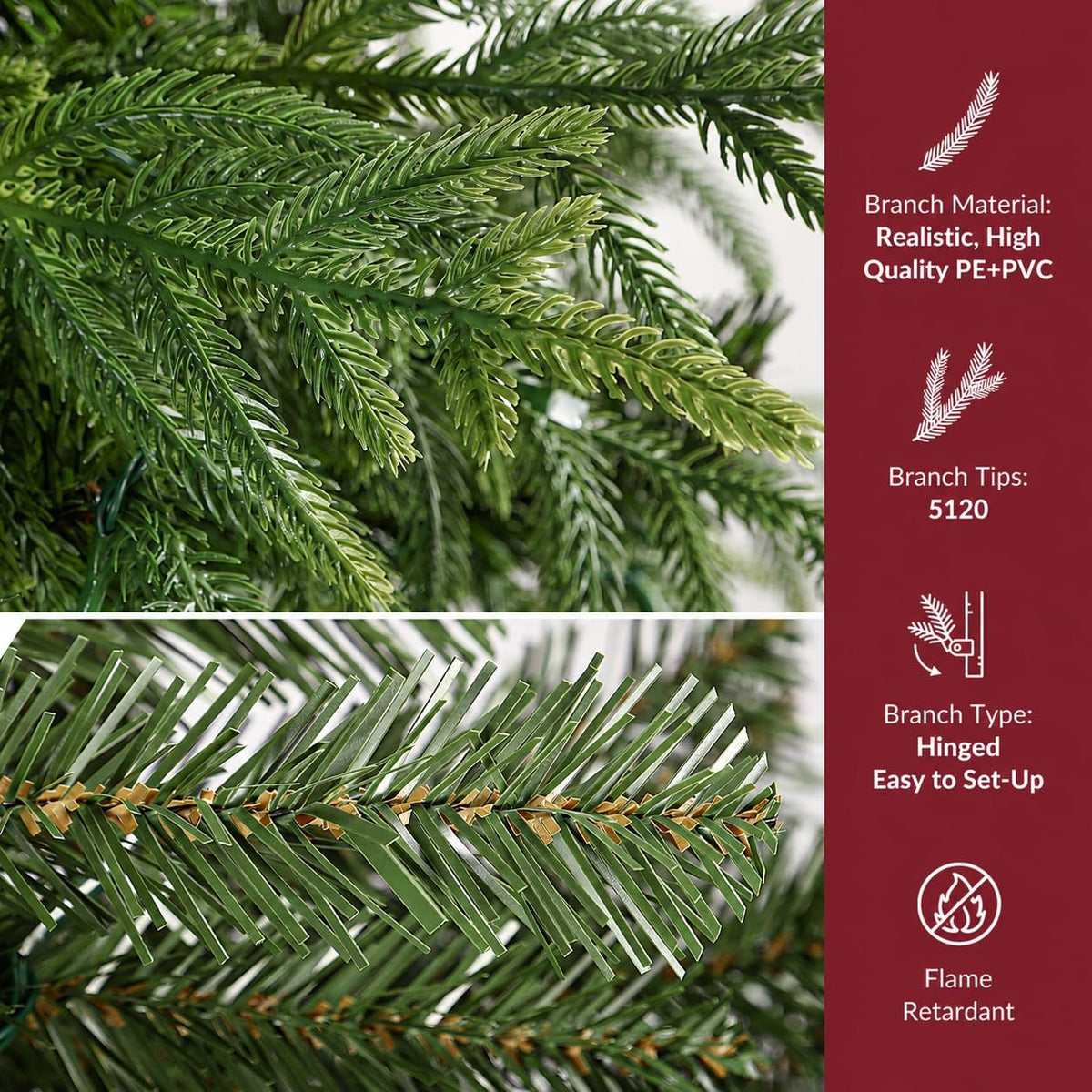 Prelit Artificial Norfolk Pine Christmas Tree Color Lights