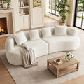 110 Boneless Sectional Couch Modern Curved Cream White