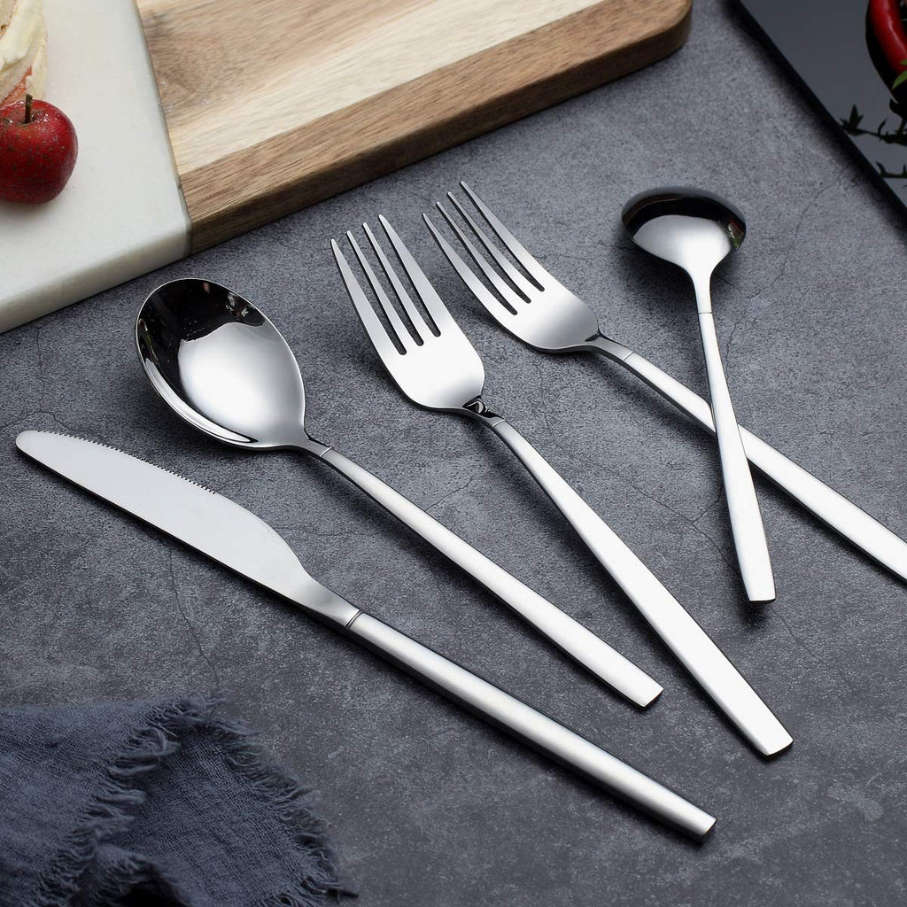 Flatware Set 40 Pieces, Stainless Steel Flatware Set, Silverware Set Service For 8