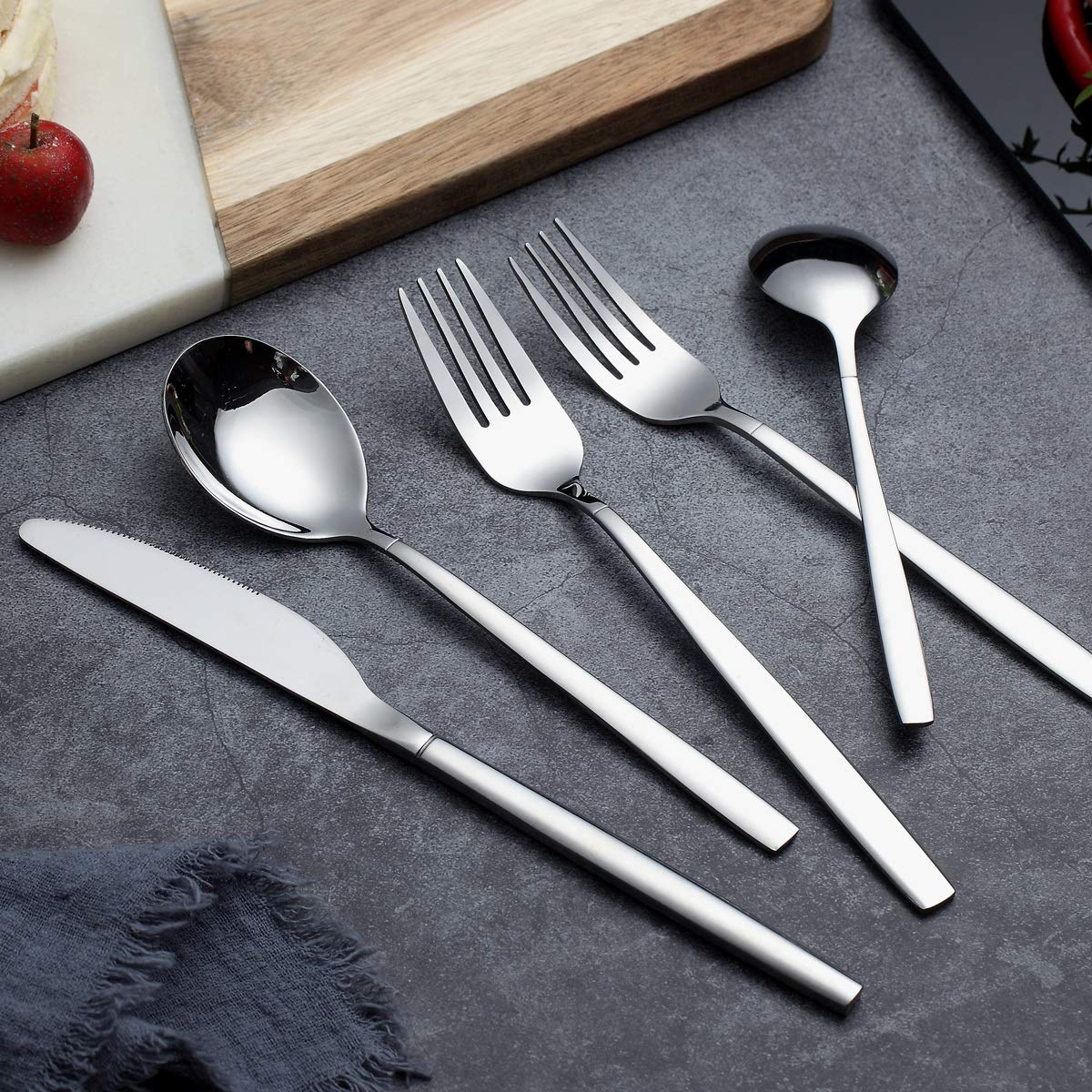 Flatware Set 40 Pieces, Stainless Steel Flatware Set, Silverware Set Service For 8