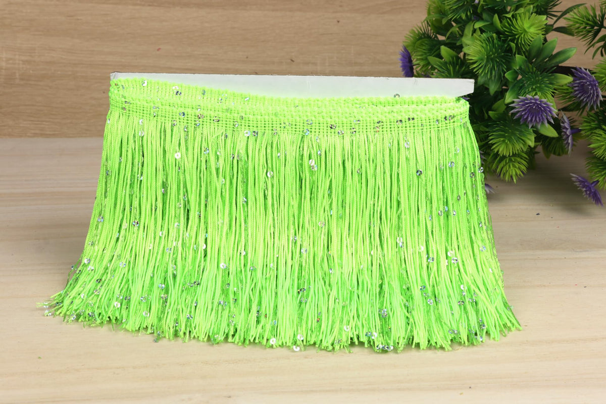 6" Hoogram Sequin Chainette Tassel Fringe Trim by The Yard Garland Dance Costume Trimming Party Decoration(5