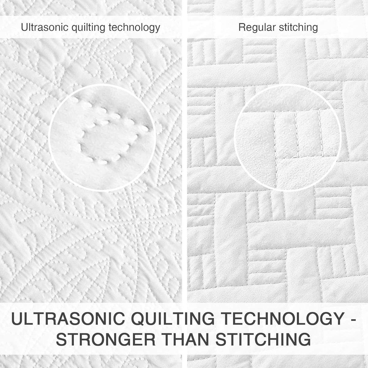 White Quilt Set Bedspreads - Soft Lightweight Coin Pattern Coverlet Bedspread Comforter - Twin, Full, Queen, King