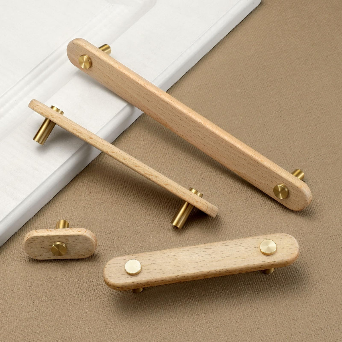 4 pcs 5.04 in Walnut Brass Cabinet Door Handles Cabinet Wine Cabinet Wardrobe Drawer Door pulls