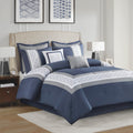 Powell Cozy Comforter Set, Hotel Style Border Design with Geometric Embroidery Details, All Season Bedding with