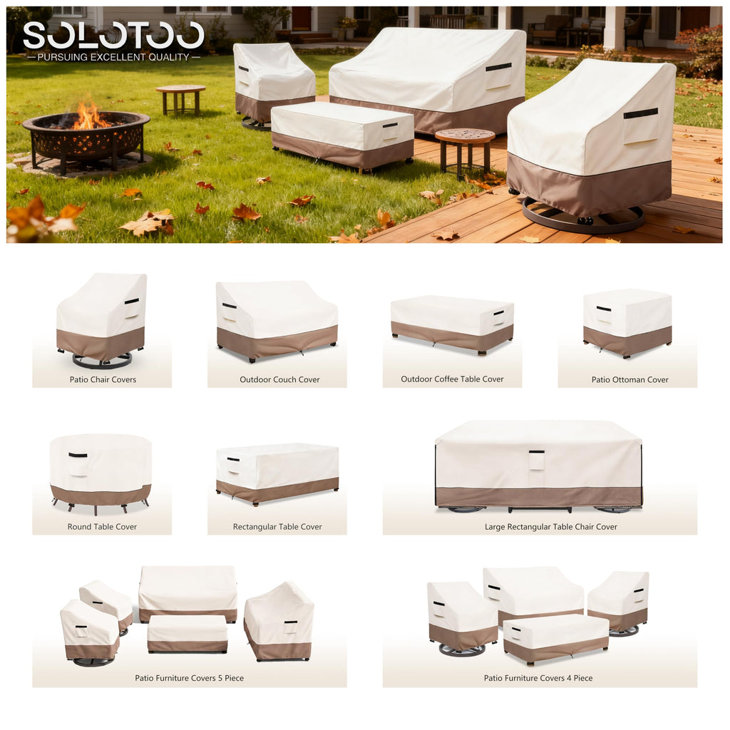 Round Outdoor Table Cover Waterproof, 62" Dia x 28" H