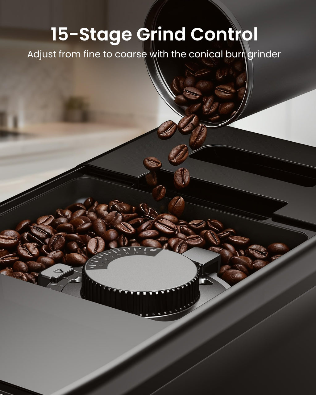 Fully Automatic Espresso Machine with Milk Frother & Grinder