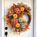 Fall Wreaths for Front Door Artificial Half-Circle Harvest Fall Door Wreath