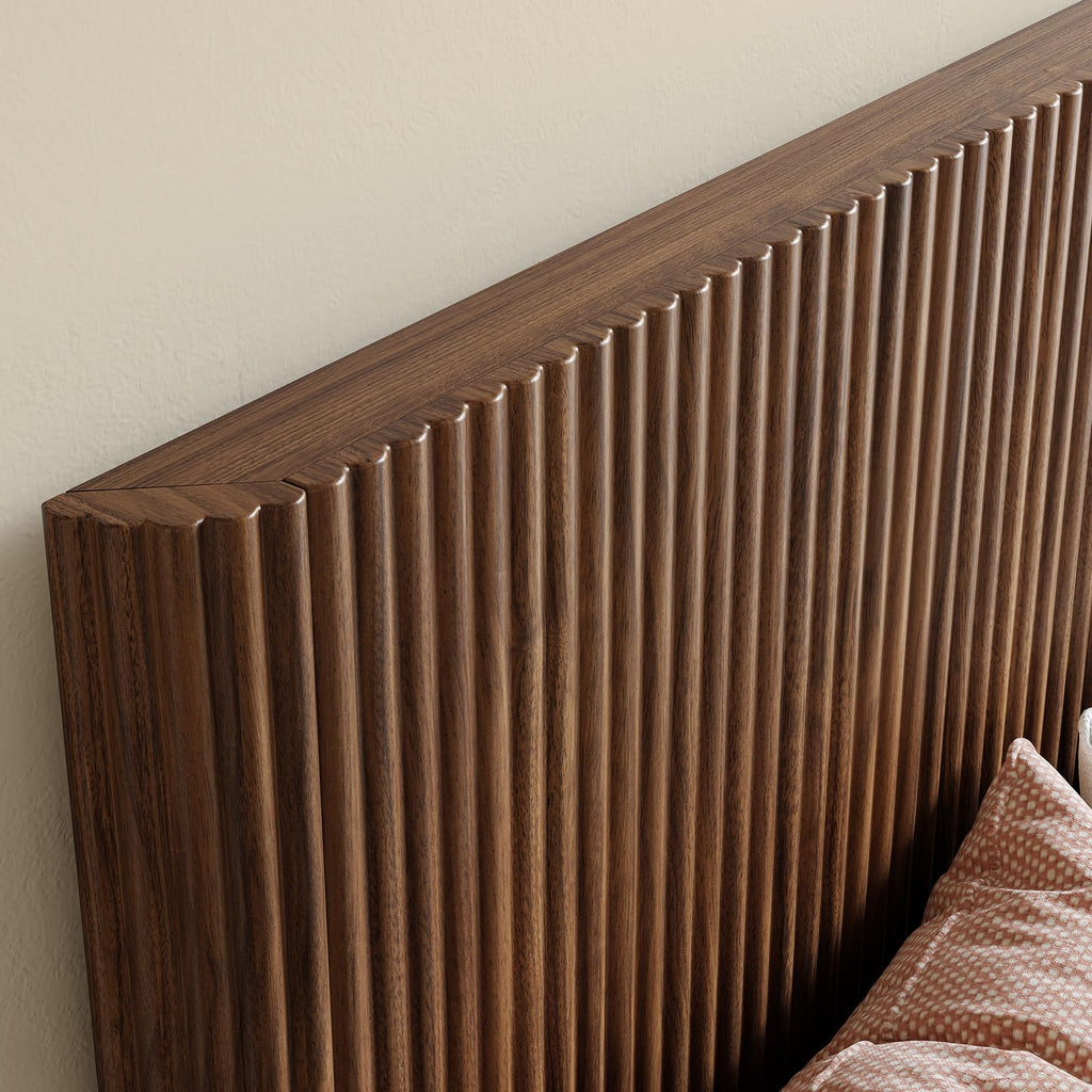 Walnut Queen Bed Frame with Headboard