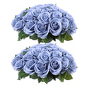 52pcs Dusty Blue Flowers Fake Roses Artificial Flowers Fake Flowers