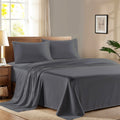 100% Egyptian Cotton Queen Size Sheet Set - 600 Series Refined Collection Sheets Set for Queen Size Bed (4 PC, Dark