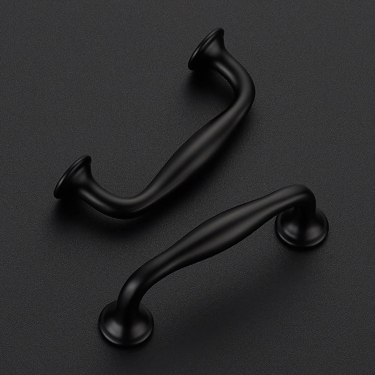 Matte Black Cabinet Handles Solid Pulls 3 Inch 20 Pack