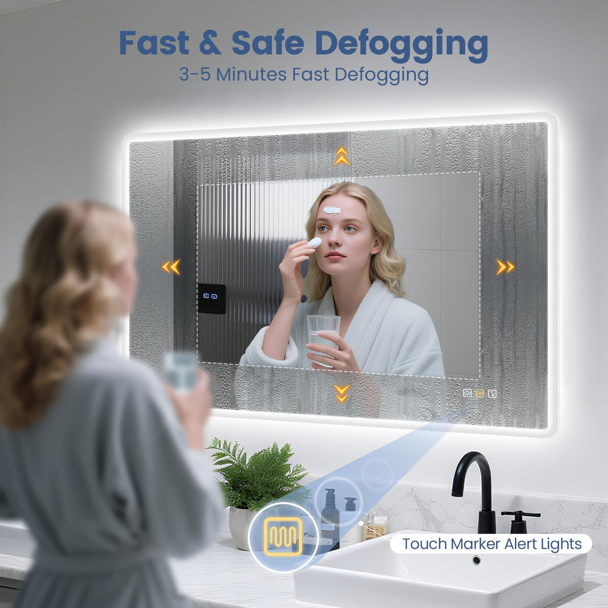 24"x32" LED Bathroom Mirror with Bluetooth Speaker