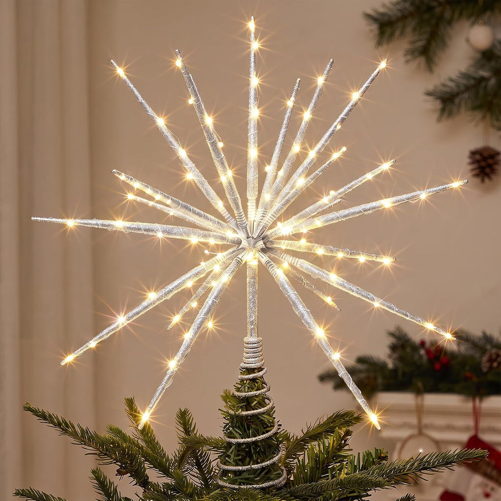Tree Star Topper Remote Control & Timer USB Powered(Silver)