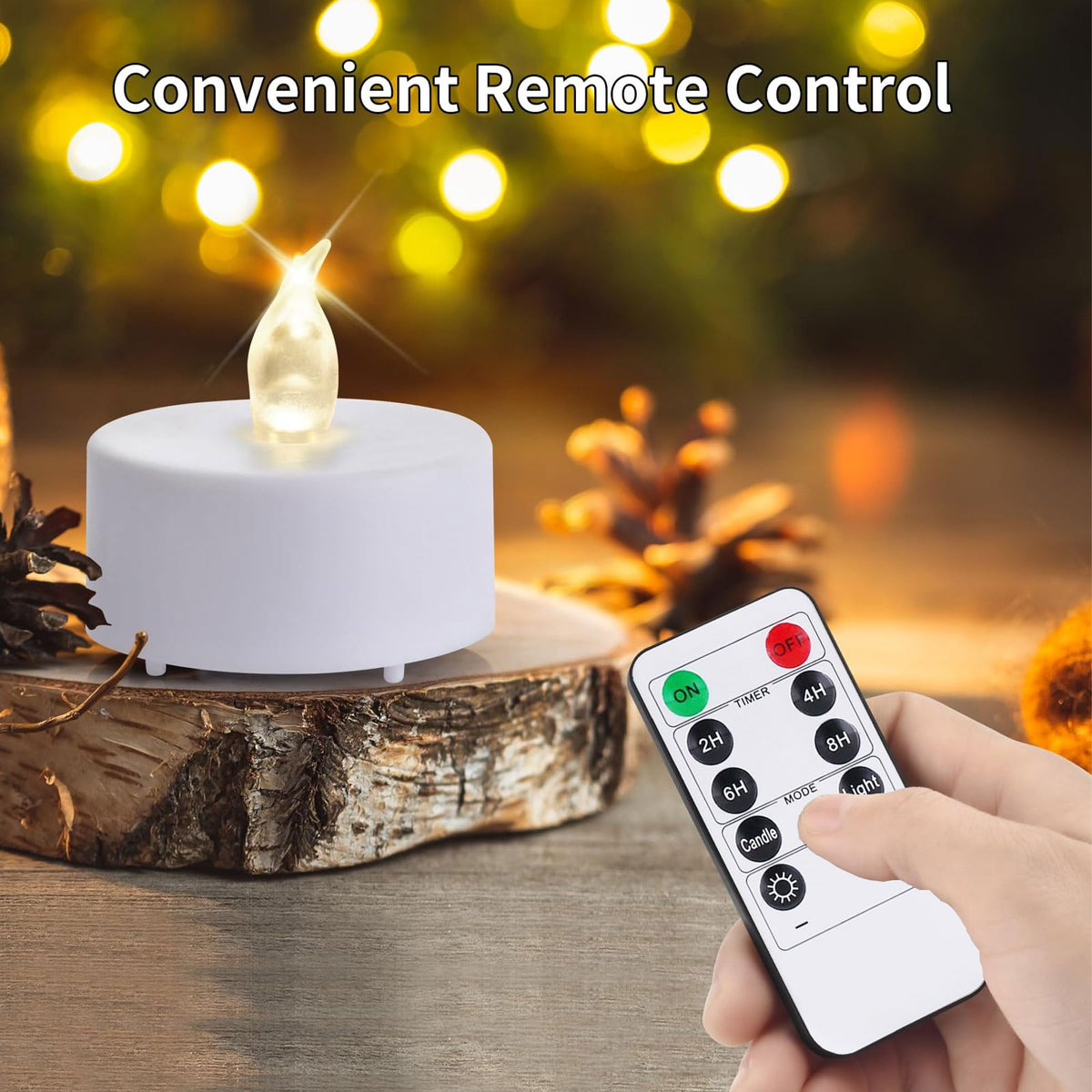LED Tea Light Flameless Candle with Remote Control WarmWhite 24pcs