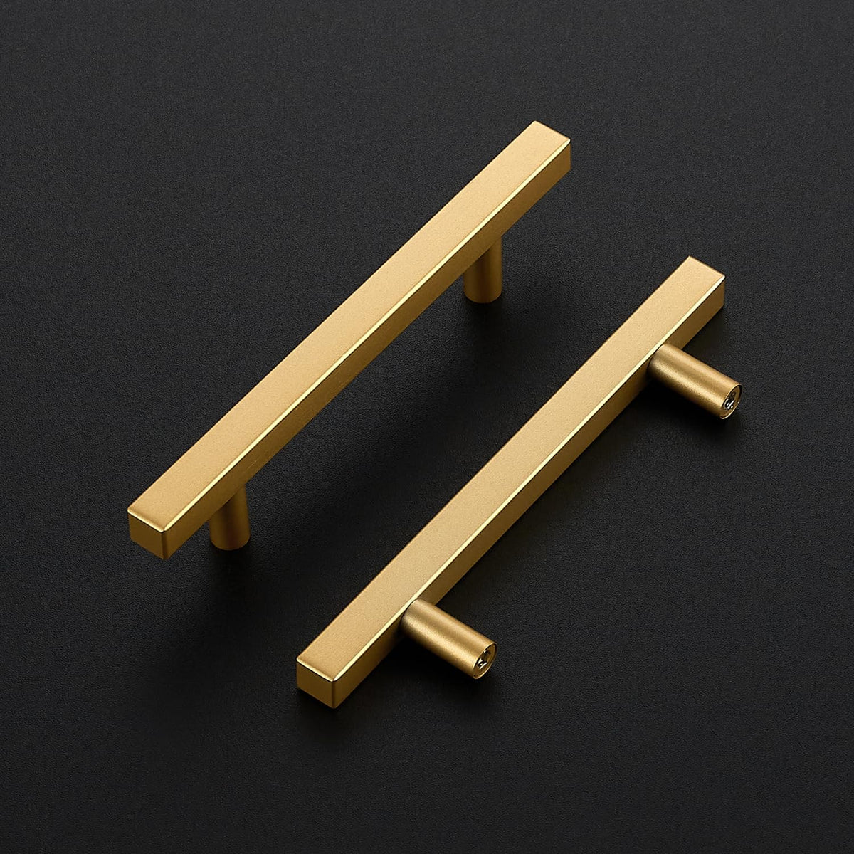 Champagne Gold Handles Square Cabinet Hardware 4 Inch 10 Pack