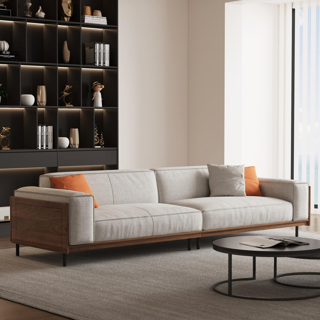 111.8" Modular Cloud Sectional Sofa, Mid-Century Modern Couch