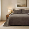 Natural Cotton Quilt 120x128 Breathable Waffle Coverlet Bedspread Sets 3-Piece with 2 Comfy