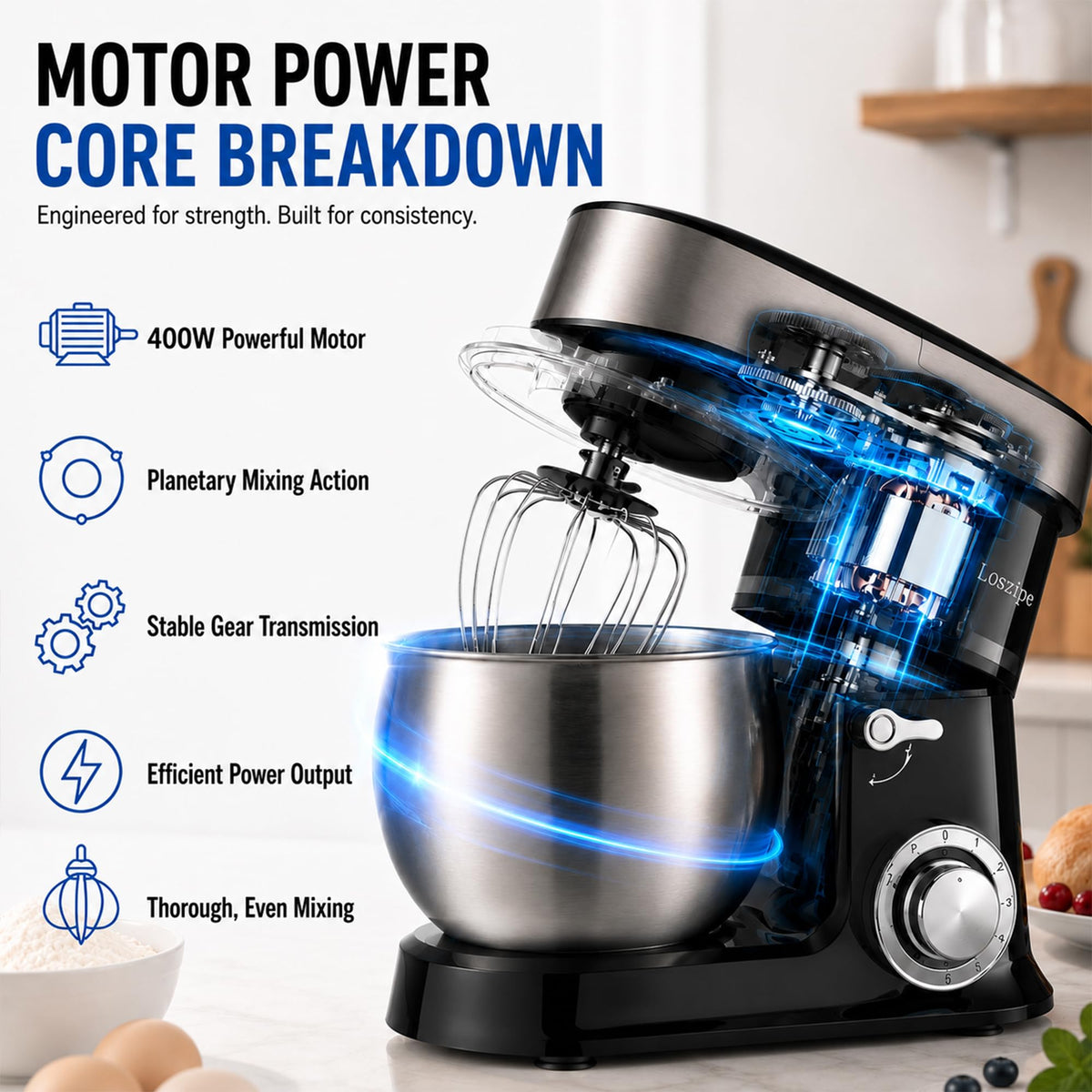 Household Stand Mixer, 7QT Kitchen Electric Mixer Baking