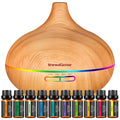 400ml Aromatherapy Essential Oil Diffuser 10 Oils Gift Set, Yellow