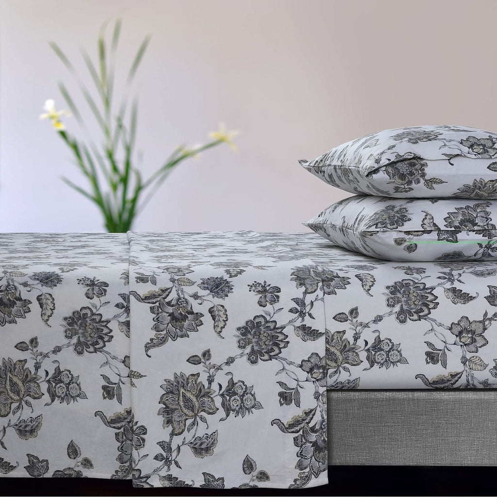 Extra Deep Pocket Flannel Sheet Set, Ayana Grey