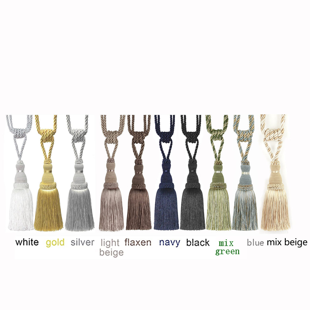 Curtain Tiebacks Tassel Drapery Tie-Backs Rope Holdbacks - 4 Pack