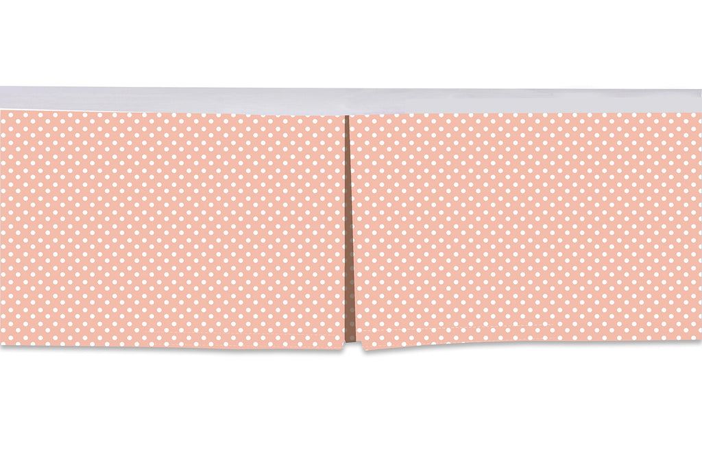 Mix N Match Pin Dots Crib/Toddler Bed Skirt Dust Ruffle (Coral)