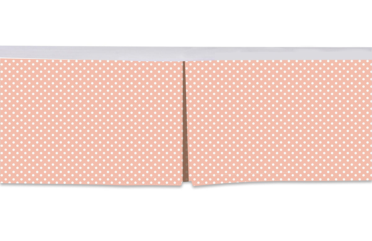 Mix N Match Pin Dots Crib/Toddler Bed Skirt Dust Ruffle (Coral)