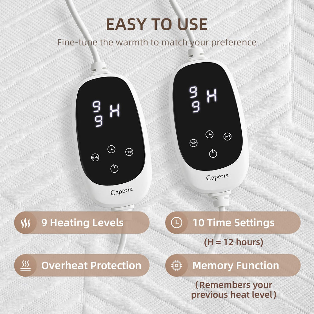 Waterproof Multi-Zone Heated Mattress Pad, Dual Controls
