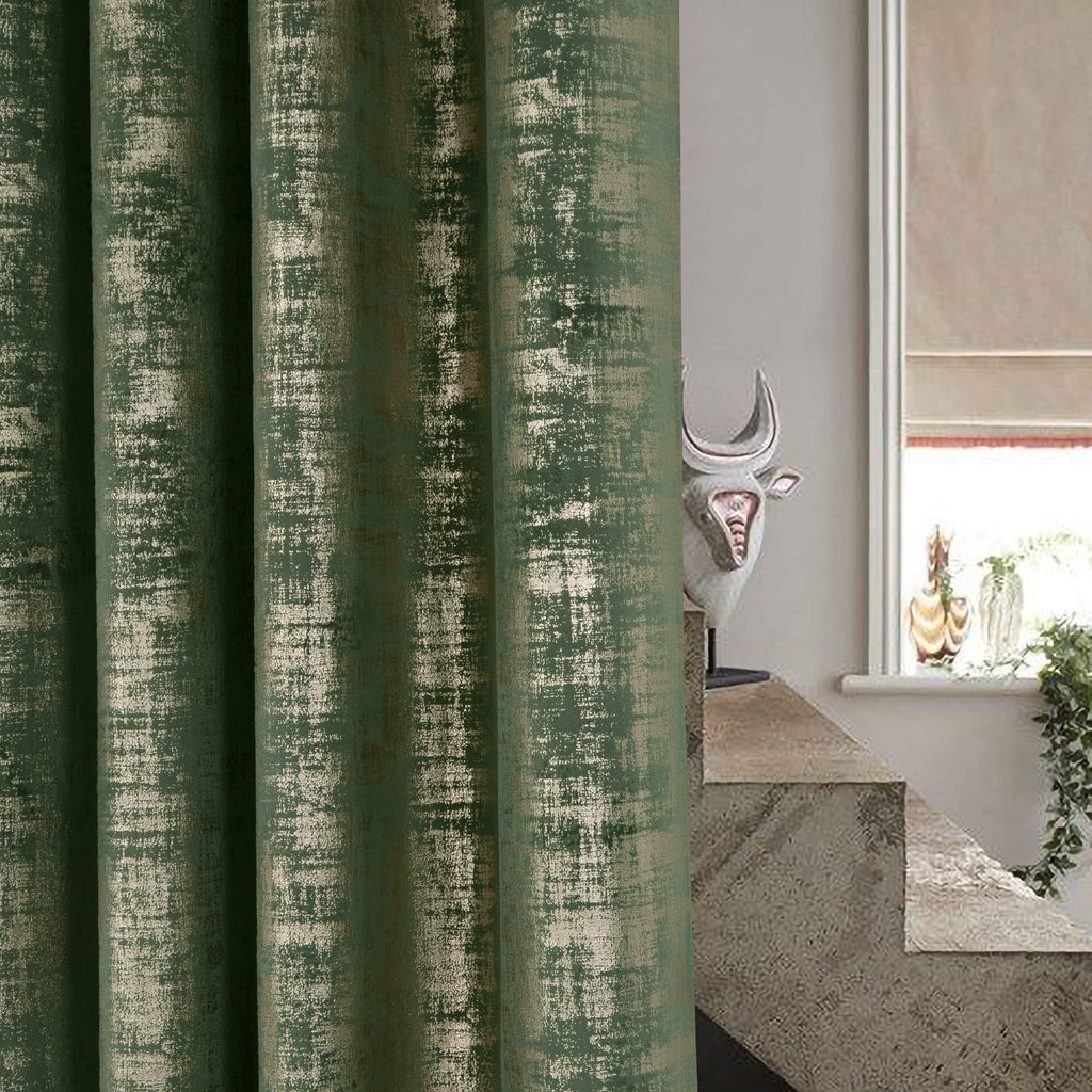 Sage Green Soft Velvet Curtains 95 Inch Length Luxury Bedroom Curtains Gold Foil Print Window Treatments Bedroom Set