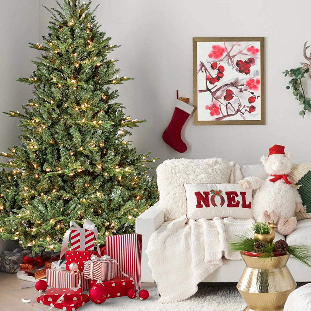 Full-Shape Christmas Tree with 900 UL Lights, PE/PVC Mixed, Green
