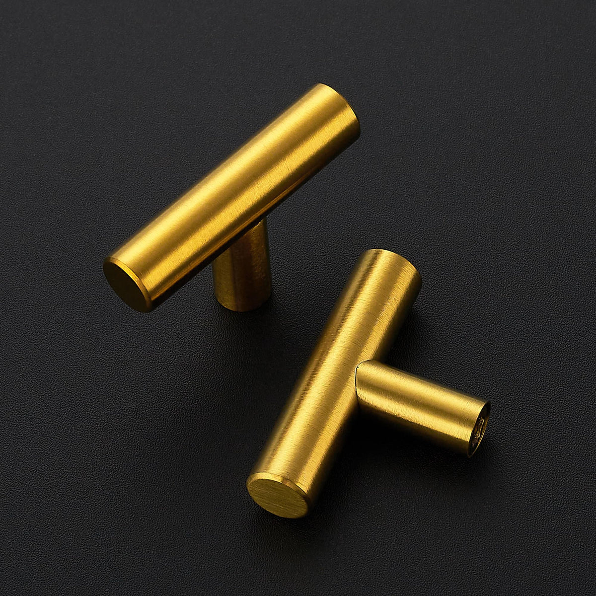 30 Pack Brushed Brass Cabinet Knobs, 2in Length T Bar Drawer Pulls
