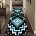 Mexican Long Runners Rug, 2x7ft, Rustic Country Native American Aztec Abstract Geometric Accent Rug, Neutral Carpet