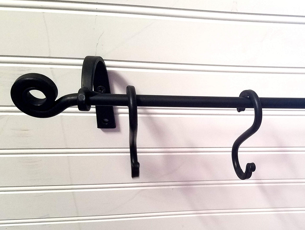 Wrought Iron Hanging Pot Rack with Hooks--Amish Made