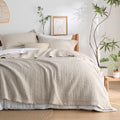 Quilts - Quilt Bedding Set Bedspread Coverlet Comforter, Lightweight Neutral Striped Bedding, 3-Piece Set