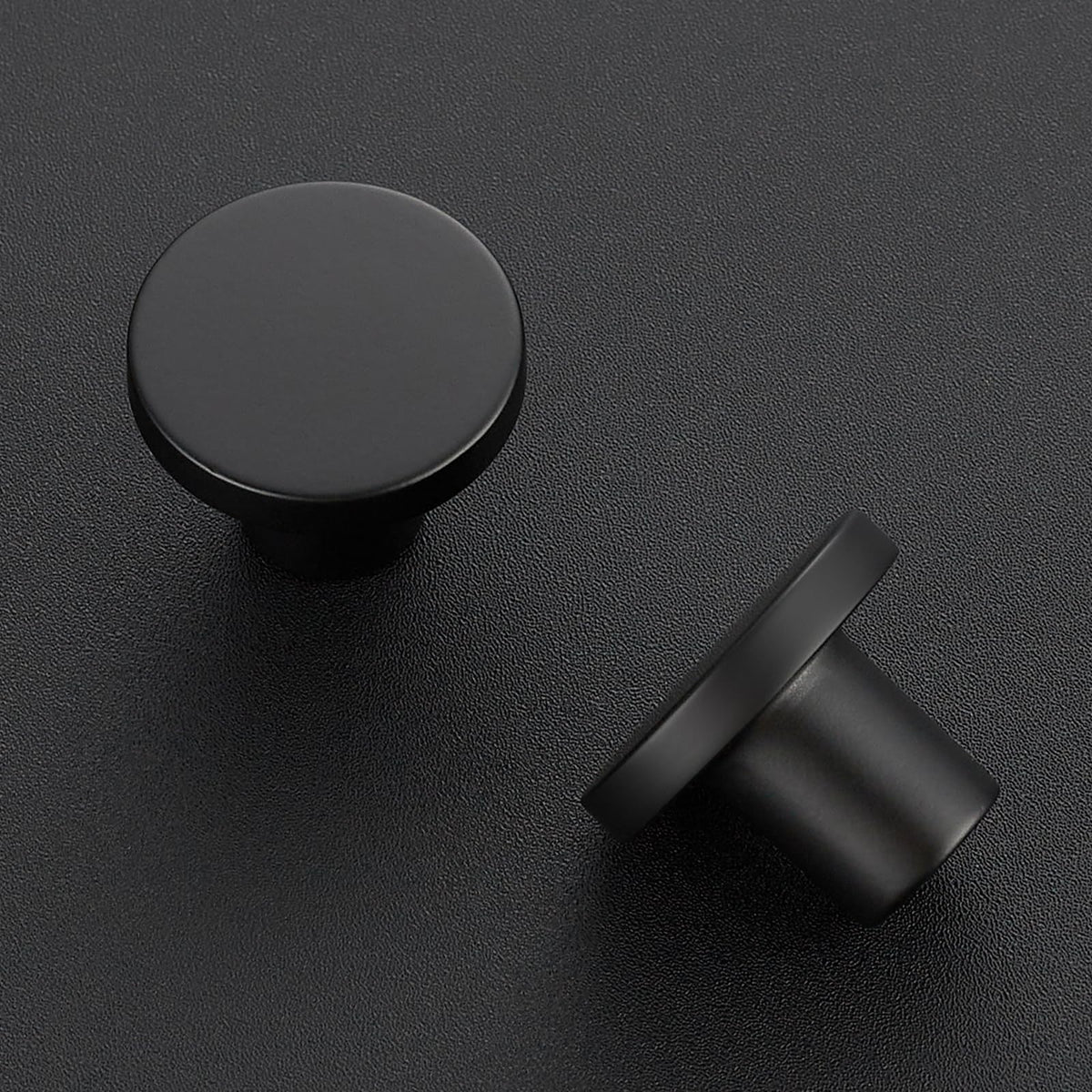 20 Pack Black Cabinet Knobs, Matte Black Drawer Pulls, 1-1/5 Inch