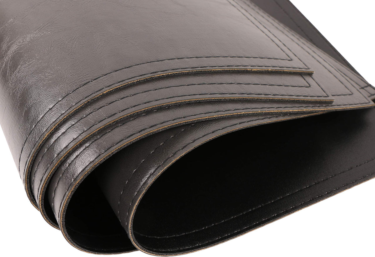 Waterproof PU Placemats, Faux Leather Dinging Table Mat, Set of 6, Easy to Wipe Off Scrub Vinyl Mat, Heat & Stain