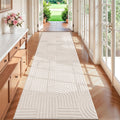 Soft Cozy Fluffy Arch High Low Pile Runner Rugs Non Slip Washable Scandinavian Minimalist Area Rug Runner