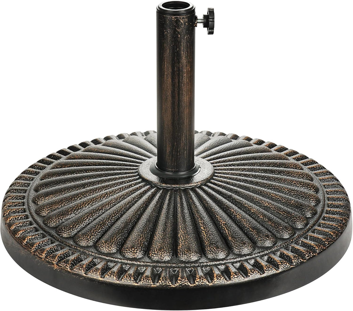 40lb Patio Umbrella Base - No Filler Required Heavy Duty Outdoor Umbrella Base Stand Pool, Balcony, Beach, Bronze