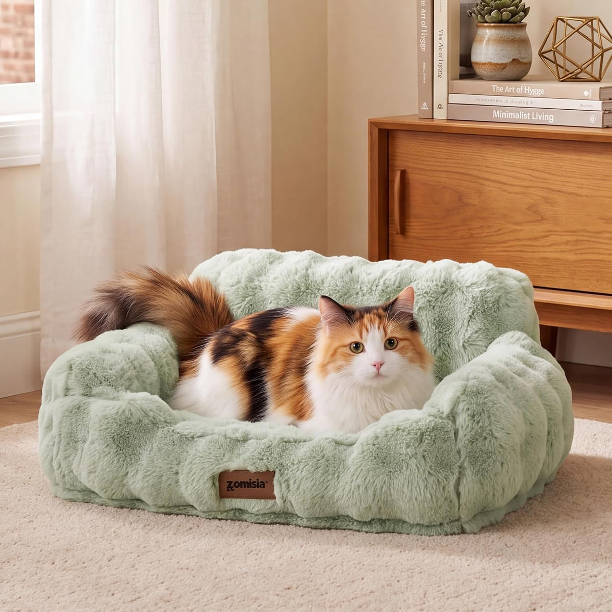 Orthopedic Cat Couch Bed for Indoor Cats, Removable Washable Cover