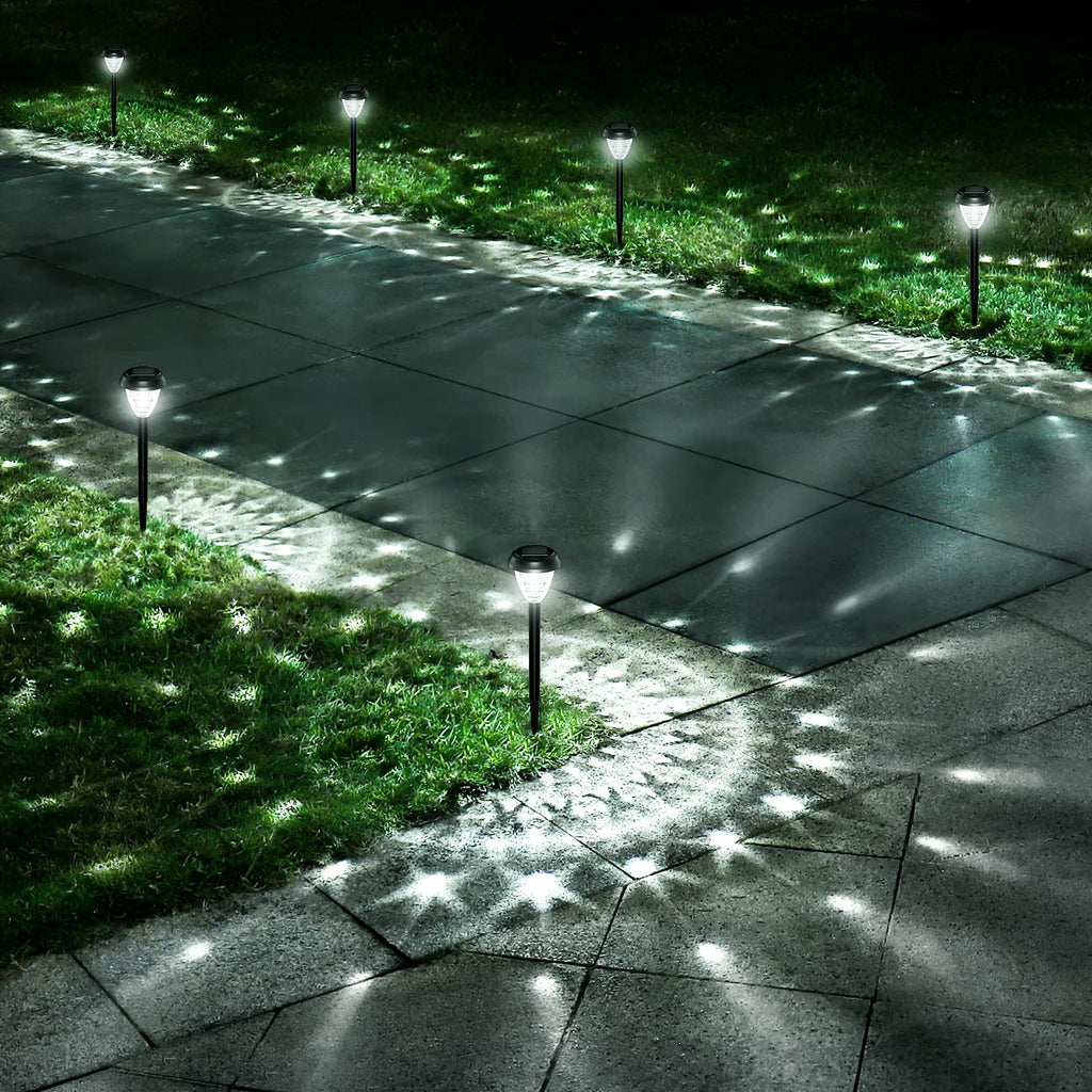 Super Bright Solar Lights Outdoor Waterproof-10 Pack, Dusk to Dawn Up to 12 Hrs Solar Powered Outdoor Pathway Garden