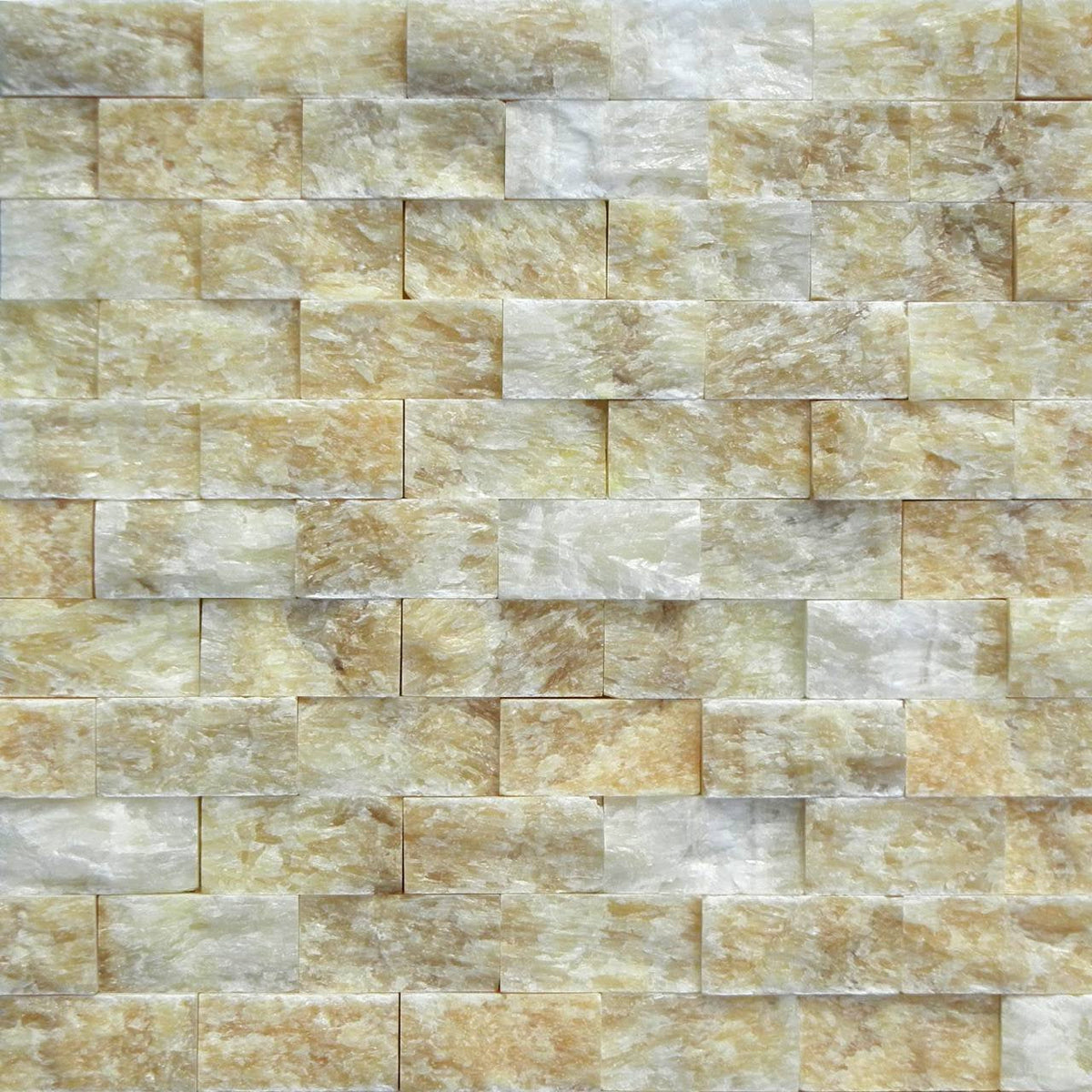 Honey Onyx 1x2 SPLITFACED Mosaic Tiles