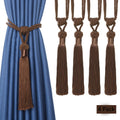 Curtain Tiebacks Hand-Woven Tassels Holdbacks - 4 Pack