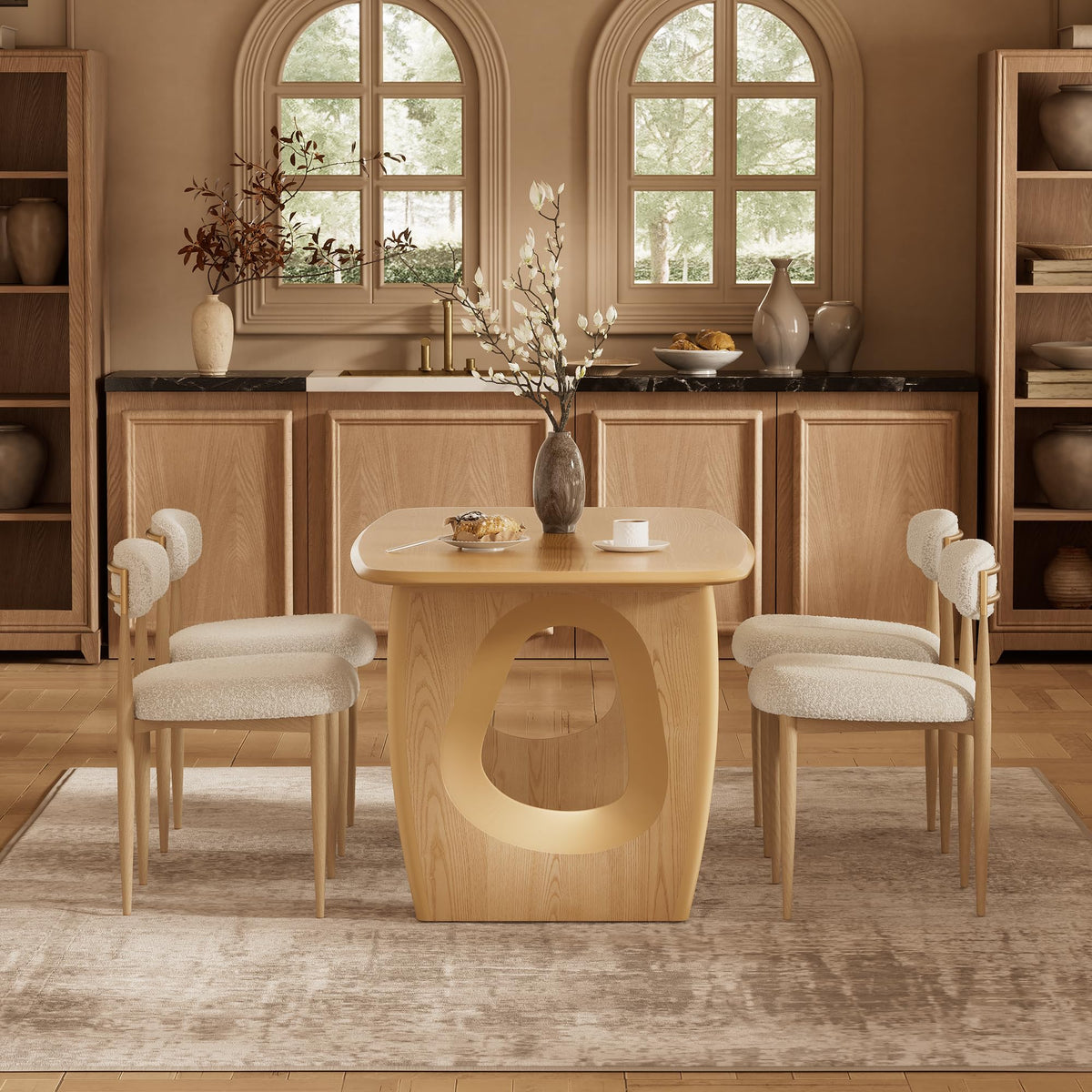 Inspired Saarinen Style Modern Dining Table for 4-6 People, 68'' Rectangle Dining Table, Kitchen Table with Pedestal Base, Dinner Table